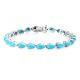 925 Sterling Silver Pear Shape Turquoise Gemstone New Year Gift Tennis Bracelet