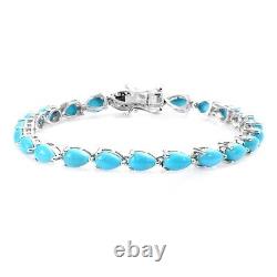 925 Sterling Silver Pear Shape Turquoise Gemstone New Year Gift Tennis Bracelet