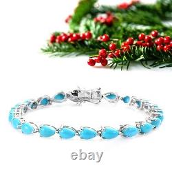 925 Sterling Silver Pear Shape Turquoise Gemstone New Year Gift Tennis Bracelet