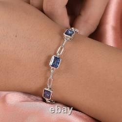 925 Sterling Silver Petalite Paper Clip Chain Bracelet Gift Size 7.25 Ct 6.1