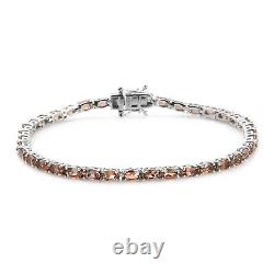 925 Sterling Silver Platinum Over Andalusite Tennis Bracelet Gift Size 8 Ct 8.5
