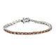 925 Sterling Silver Platinum Over Andalusite Tennis Bracelet Size 7.25 Ct 7.9
