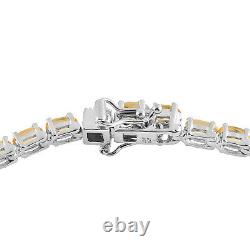 925 Sterling Silver Platinum Over Citrine Tennis Bracelet Gift