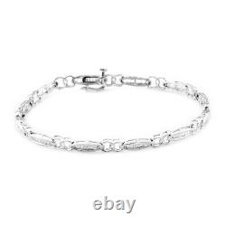 925 Sterling Silver Platinum Over Cubic Zirconia CZ Bracelet