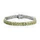 925 Sterling Silver Platinum Over Peridot Tennis Bracelet Gift Size 8 Ct 17.3