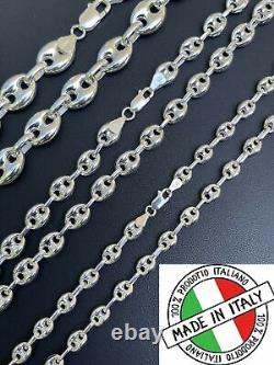 925 Sterling Silver Puffed Mariner Link Chain Necklace Or Bracelet 6-12mm 7-30