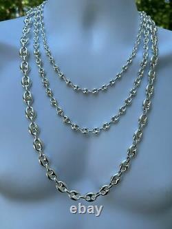 925 Sterling Silver Puffed Mariner Link Chain Necklace Or Bracelet 6-12mm 7-30