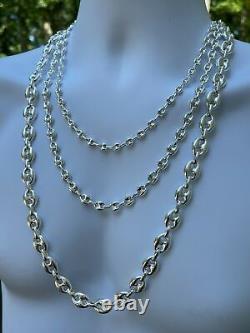 925 Sterling Silver Puffed Mariner Link Chain Necklace Or Bracelet 6-12mm 7-30