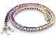 925 Sterling Silver Rainbow Multicolor Princes Sapphire Tennis 7 Inch Bracelet