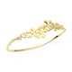 925 Sterling Silver Real 14k Yellow Gold Plated Bangle Cuff Bracelet Size 7