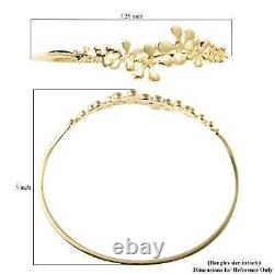 925 Sterling Silver Real 14K Yellow Gold Plated Bangle Cuff Bracelet Size 7