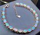 925 Sterling Silver Rose Gold Plated Natural Ethiopian Opal Gemstone Bracelet