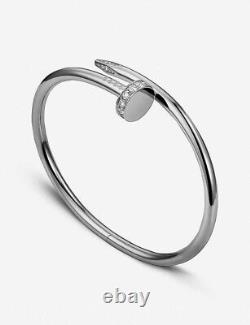925 Sterling Silver Round 0.24 Ct Real Moissanite Bangel Bracelet Gift For Women