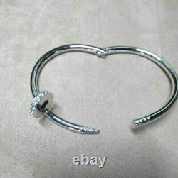 925 Sterling Silver Round 0.24 Ct Real Moissanite Bangel Bracelet Gift For Women