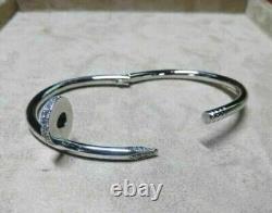925 Sterling Silver Round 0.24 Ct Real Moissanite Bangel Bracelet Gift For Women