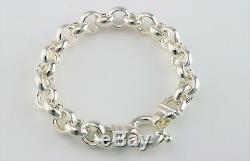 925 Sterling Silver Round Chunky Large Rolo Links Belcher Bracelet 8 inches