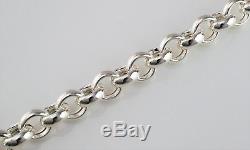 925 Sterling Silver Round Chunky Large Rolo Links Belcher Bracelet 8 inches