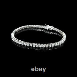 925 Sterling Silver Round Cut AAA CZ Tennis Bracelet with Rhodium 3mm