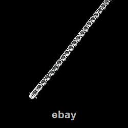 925 Sterling Silver Round Cut AAA CZ Tennis Bracelet with Rhodium 3mm