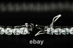 925 Sterling Silver Round Cut AAA CZ Tennis Bracelet with Rhodium 3mm