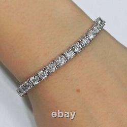 925 Sterling Silver Round Cut Moissanite Tennis Bracelet 14k White Gold Plated