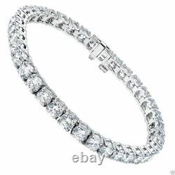 925 Sterling Silver Round Cut Moissanite Tennis Bracelet 14k White Gold Plated