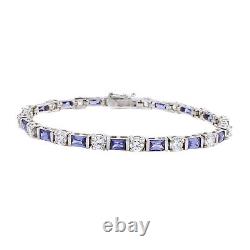 925 Sterling Silver Simulated Diamond Round Cut Tennis Bracelet