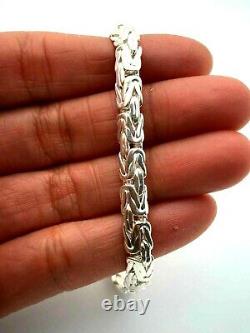 925 Sterling Silver Solid Byzantine Bracelet 7.5 6mm 16.5 grams