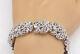 925 Sterling Silver Sparkling Cubic Zirconia Floral Chain Bracelet Bt2370