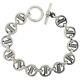 925 Sterling Silver Spiral Design Silver Round Links Bracelet 13mm, 8-9 Long