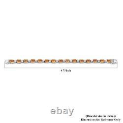 925 Sterling Silver Tennis Bracelet Citrine Cubic Zirconia Ct 13.1