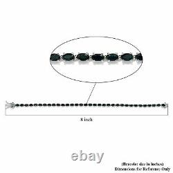 925 Sterling Silver Tennis Bracelet Platinum Over Grandidierite Ct 7.4