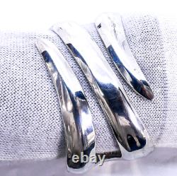 925 Sterling Silver Triple Bypass 5.5 Wide Cuff Bracelet 51 Grams Gorgeous