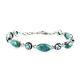 925 Sterling Silver Turquoise Bracelet Platinum Over Rainbow Jewelry Ct 17.1
