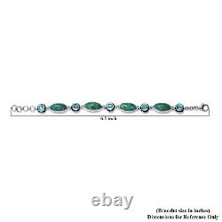 925 Sterling Silver Turquoise Bracelet Platinum Over Rainbow Jewelry Ct 17.1