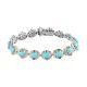 925 Sterling Silver Turquoise Rhodolite Garnet Bracelet Gift Size 7.25 Ct 11.8