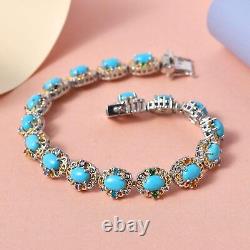 925 Sterling Silver Turquoise Rhodolite Garnet Bracelet Gift Size 7.25 Ct 11.8