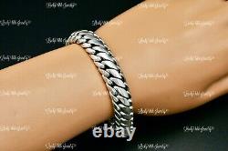 925 Sterling Silver Unique curb bracelet handmade in Bali 8.5 inch 86.2 grams