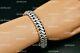 925 Sterling Silver Unique Curb Bracelet Handmade In Bali 8.5 Inch 86.2 Grams