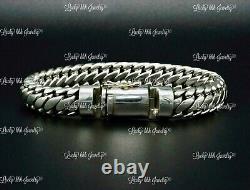 925 Sterling Silver Unique curb bracelet handmade in Bali 8.5 inch 86.2 grams