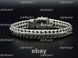 925 Sterling Silver Unique curb bracelet handmade in Bali 8.5 inch 86.2 grams