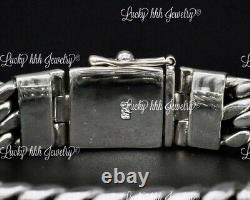 925 Sterling Silver Unique curb bracelet handmade in Bali 8.5 inch 86.2 grams