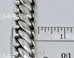 925 Sterling Silver Unique curb bracelet handmade in Bali 8.5 inch 86.2 grams