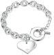 925 Sterling Silver Womens Heart Large 8-1/2 Bracelet Bangle 8.5 W Giftp D483a