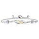 925 Sterling Silver And 10k Yellow Gold White Moissanite And White Lab Grown