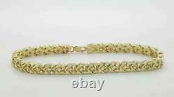 925 Yellow Sterling Silver 12 Ct Round Cut Simulated Diamond Tennis Bracelet