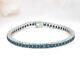 925 Sterling Silver Natural Color Change Alexandrite Princess Cut Bracelet