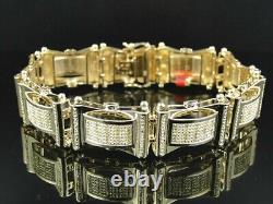9Ct Certified Real Moissante Tennis Line Bracelet Real Yellow Gold Silver