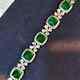 9ct Cushion Cut Emerald Lab Created Tennis Women's Bracelet 14k Two Tone Gold Fn