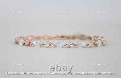 9.00 Carat Marquise Cut Diamond Tennis Bracelet For Women's 14K Rose Gold Over